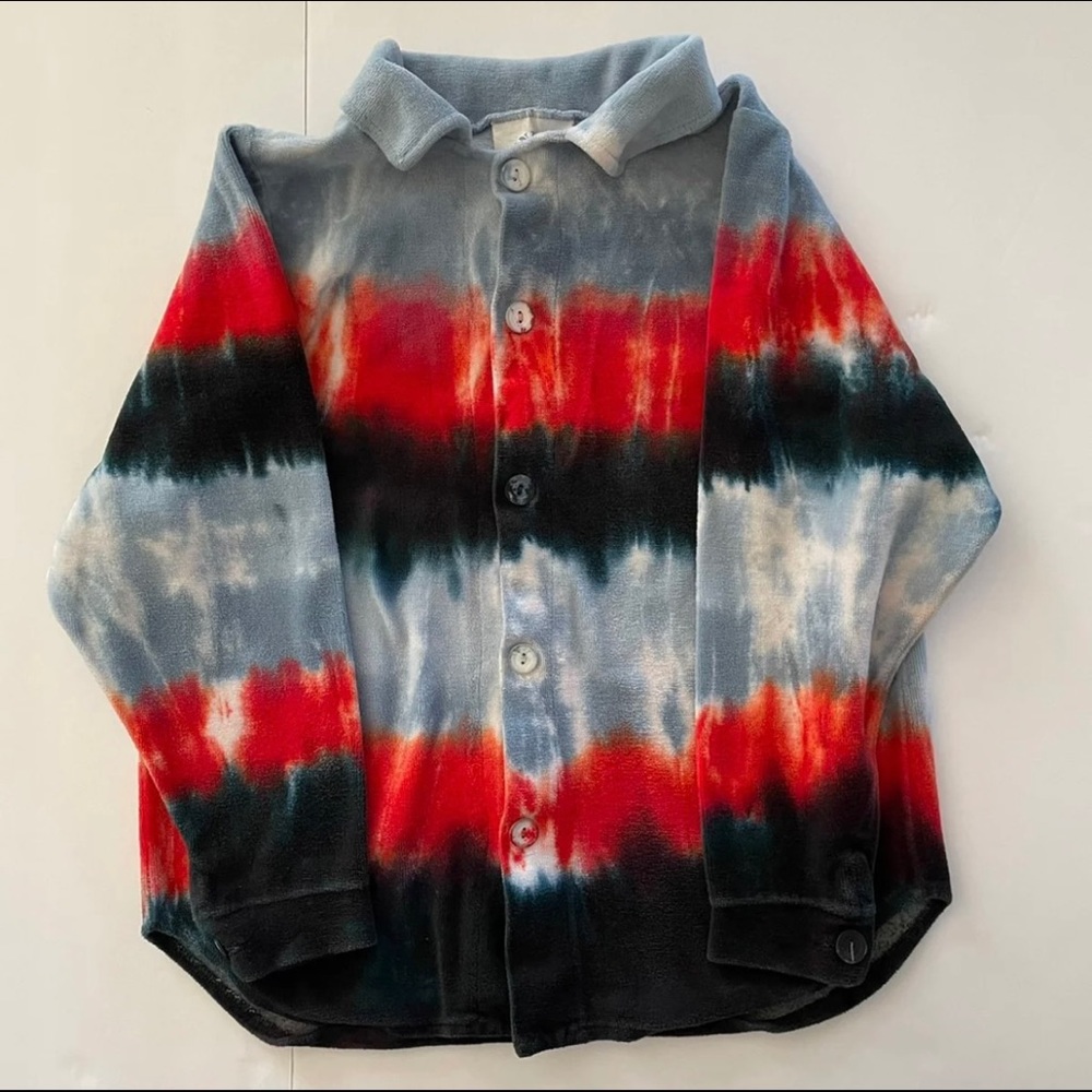 Zinnias Girl’s Tie-Dye Velvety Shirt | Size Small